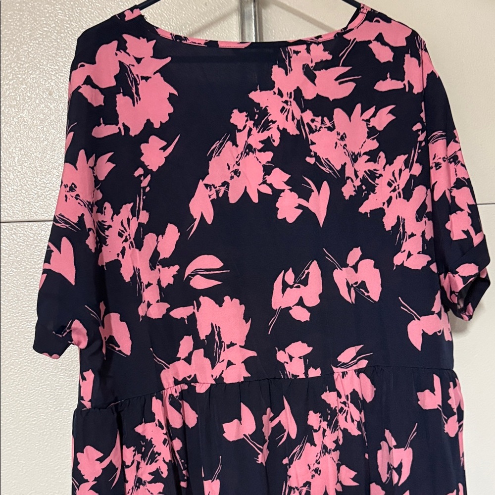 BloomChic Navy and Pink Floral Midi Dress - Picture 3 of 5
